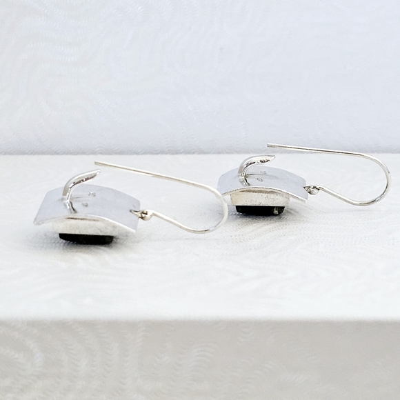 Rare Silpada Sterling Silver Labradorite Square Earrings W0882 - Picture 12 of 16